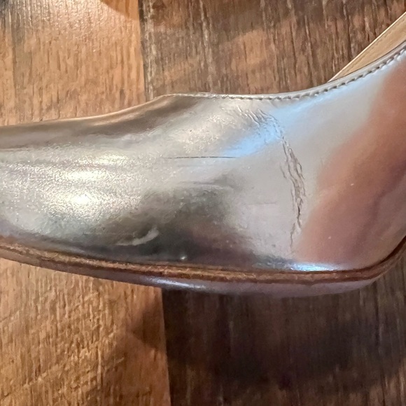 PRADA Leather Silver Block Heel Pumps - Picture 9 of 15